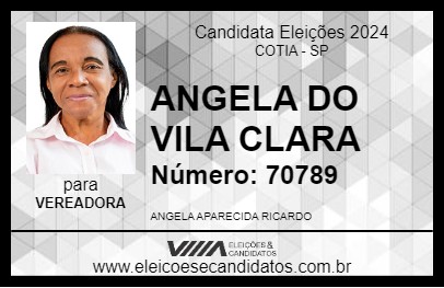 Candidato ANGELA DO VILA CLARA 2024 - COTIA - Eleições