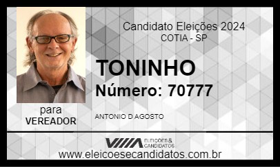 Candidato TONINHO 2024 - COTIA - Eleições