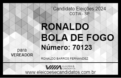 Candidato RONALDO BOLA DE FOGO 2024 - COTIA - Eleições