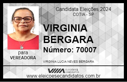 Candidato VIRGINIA BERGARA 2024 - COTIA - Eleições