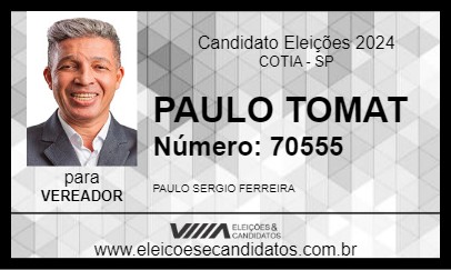 Candidato PAULO TOMAT 2024 - COTIA - Eleições