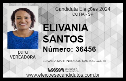 Candidato ELIVANIA SANTOS 2024 - COTIA - Eleições