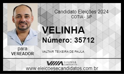 Candidato VELINHA 2024 - COTIA - Eleições