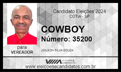 Candidato COWBOY 2024 - COTIA - Eleições