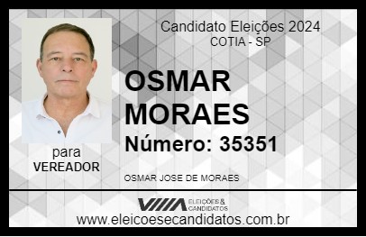 Candidato OSMAR MORAES 2024 - COTIA - Eleições