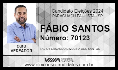 Candidato FÁBIO SANTOS 2024 - PARAGUAÇU PAULISTA - Eleições