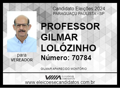 Candidato PROFESSOR GILMAR LOLÓZINHO 2024 - PARAGUAÇU PAULISTA - Eleições