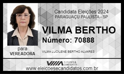 Candidato VILMA BERTHO 2024 - PARAGUAÇU PAULISTA - Eleições