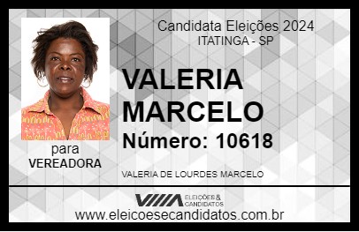 Candidato VALERIA MARCELO 2024 - ITATINGA - Eleições