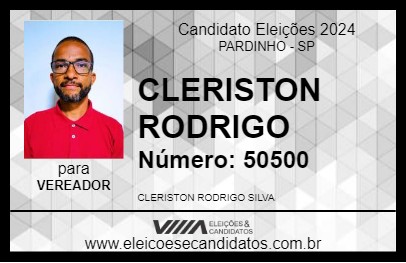 Candidato CLERISTON RODRIGO 2024 - PARDINHO - Eleições