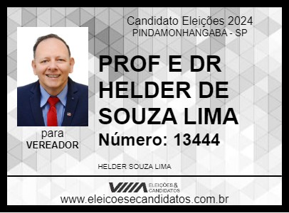 Candidato PROF E DR HELDER DE SOUZA LIMA 2024 - PINDAMONHANGABA - Eleições