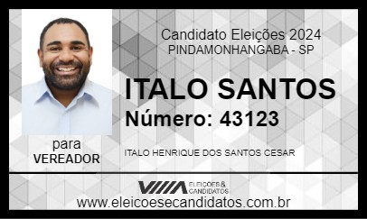 Candidato ITALO SANTOS 2024 - PINDAMONHANGABA - Eleições