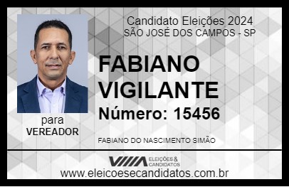 Candidato FABIANO VIGILANTE 2024 - SÃO JOSÉ DOS CAMPOS - Eleições