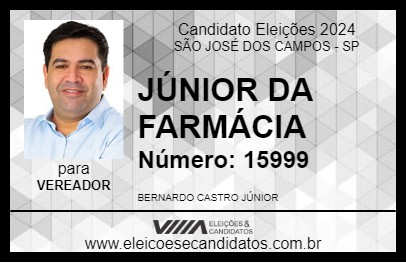 Candidato JÚNIOR DA FARMÁCIA 2024 - SÃO JOSÉ DOS CAMPOS - Eleições