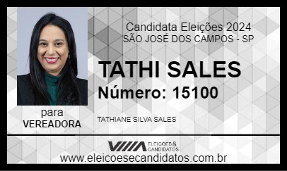 Candidato TATHI SALES 2024 - SÃO JOSÉ DOS CAMPOS - Eleições