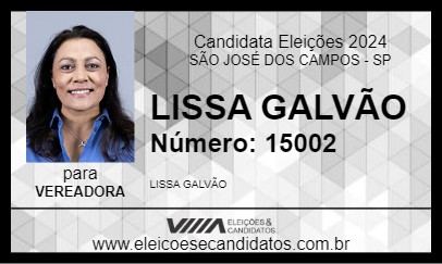 Candidato LISSA GALVÃO 2024 - SÃO JOSÉ DOS CAMPOS - Eleições