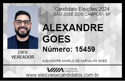 Candidato ALEXANDRE GOES 2024 - SÃO JOSÉ DOS CAMPOS - Eleições