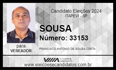 Candidato SOUSA 2024 - ITAPEVI - Eleições