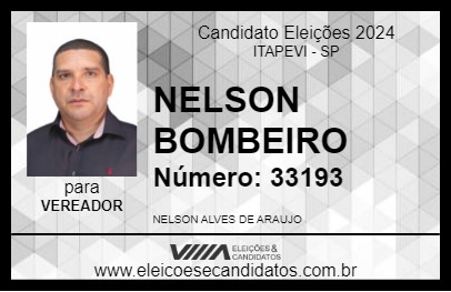 Candidato NELSON BOMBEIRO 2024 - ITAPEVI - Eleições