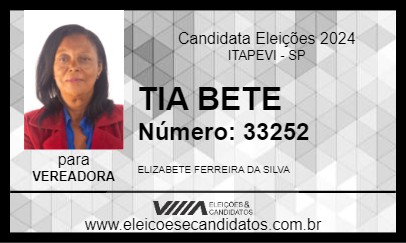 Candidato TIA BETE 2024 - ITAPEVI - Eleições