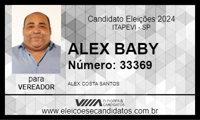 Candidato ALEX BABY 2024 - ITAPEVI - Eleições