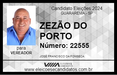 Candidato ZEZÃO DO PORTO 2024 - GUARAREMA - Eleições