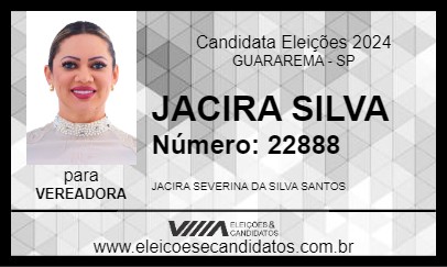 Candidato JACIRA SILVA 2024 - GUARAREMA - Eleições