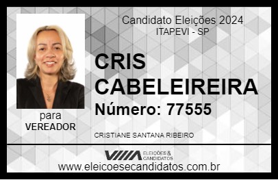 Candidato CRIS CABELEIREIRA 2024 - ITAPEVI - Eleições