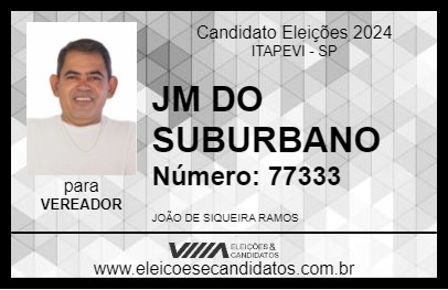 Candidato JM DO SUBURBANO 2024 - ITAPEVI - Eleições