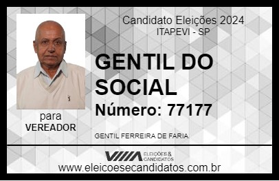 Candidato GENTIL DO SOCIAL 2024 - ITAPEVI - Eleições