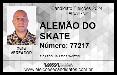 Candidato ALEMÃO DO SKATE 2024 - ITAPEVI - Eleições