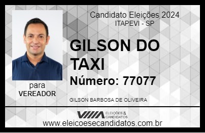 Candidato GILSON DO TAXI 2024 - ITAPEVI - Eleições