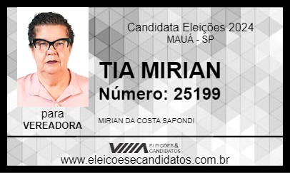 Candidato TIA MIRIAN 2024 - MAUÁ - Eleições