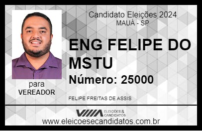 Candidato ENG FELIPE DO MSTU 2024 - MAUÁ - Eleições