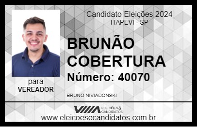 Candidato BRUNÃO COBERTURA 2024 - ITAPEVI - Eleições