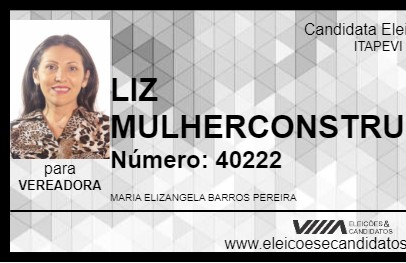 Candidato LIZ MULHERCONSTRUINDOIGUALDADE 2024 - ITAPEVI - Eleições