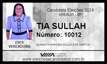 Candidato TIA SULLAH 2024 - AREALVA - Eleições