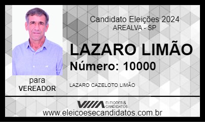 Candidato LAZARO LIMÃO 2024 - AREALVA - Eleições