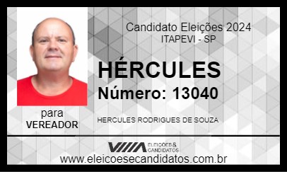 Candidato HÉRCULES RODRIGUES 2024 - ITAPEVI - Eleições