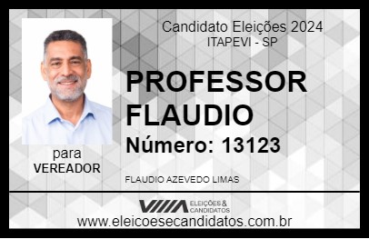 Candidato PROFESSOR FLAUDIO 2024 - ITAPEVI - Eleições