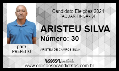 Candidato ARISTEU SILVA 2024 - TAQUARITINGA - Eleições