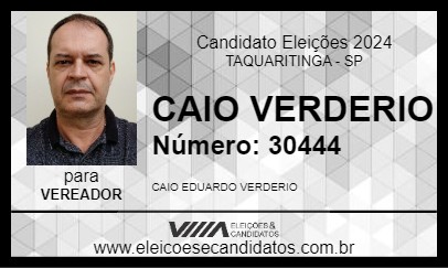 Candidato CAIO VERDERIO 2024 - TAQUARITINGA - Eleições