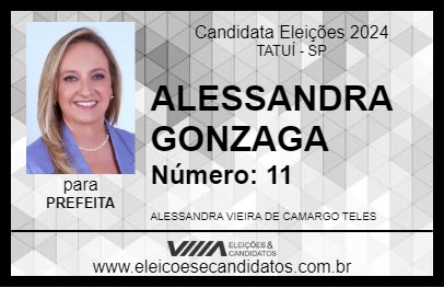 Candidato ALESSANDRA GONZAGA 2024 - TATUÍ - Eleições