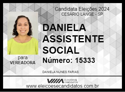 Candidato DANIELA FARIAS 2024 - CESÁRIO LANGE - Eleições