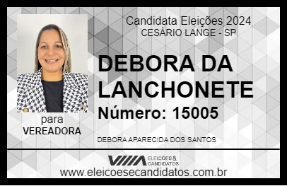 Candidato DEBORA DA LANCHONETE 2024 - CESÁRIO LANGE - Eleições