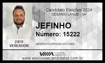 Candidato JEFINHO 2024 - CESÁRIO LANGE - Eleições