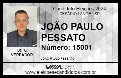 Candidato JOÃO PAULO PESSATO 2024 - CESÁRIO LANGE - Eleições