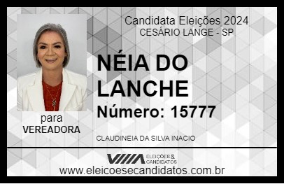 Candidato NÉIA DO LANCHE 2024 - CESÁRIO LANGE - Eleições