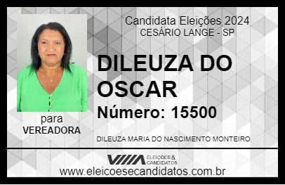 Candidato DILEUZA DO OSCAR 2024 - CESÁRIO LANGE - Eleições