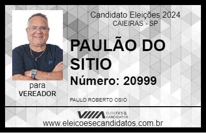 Candidato PAULÃO DO SITIO 2024 - CAIEIRAS - Eleições